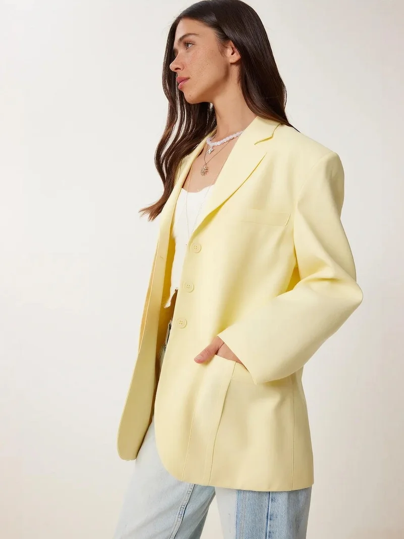 Lovely Istanbul ISTANBUL Buttoned Blazer Jacket with Pockets