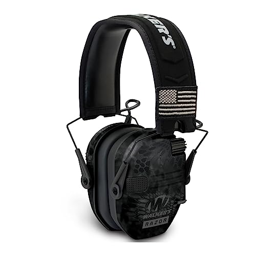 Walker's Walkers Razor Patriot Series HiGain Omnidirectional Microphone Adjustable Range Shooting Hunting Hearing Protection Electronic Earmuffs Kryptek Camo 2Pack - Image 3