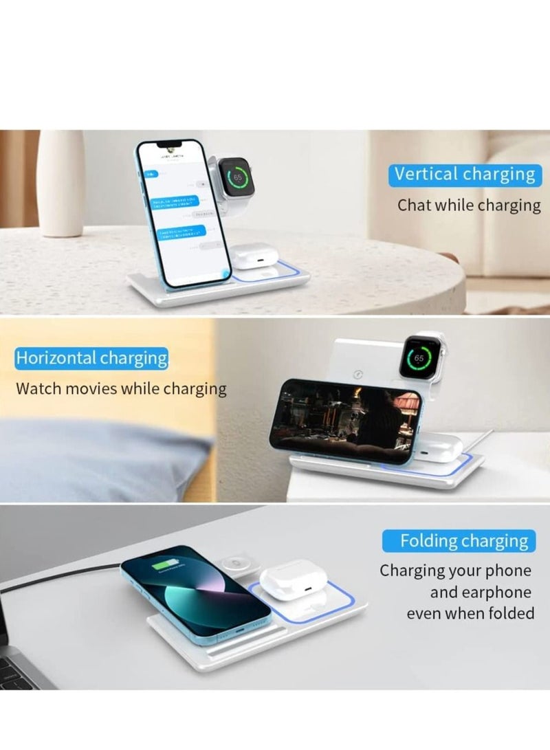 Excefore Wireless Charger 3 in 1 Station Charging Stand Foldable for iPhone/iWatch, iPhone 14, 13, 12, 11 (Pro, Pro Max)/XS/XR/XS/X/8(Plus), iWatch 7/6/SE/5/4/3/2, 3/2/pro  - Image 5