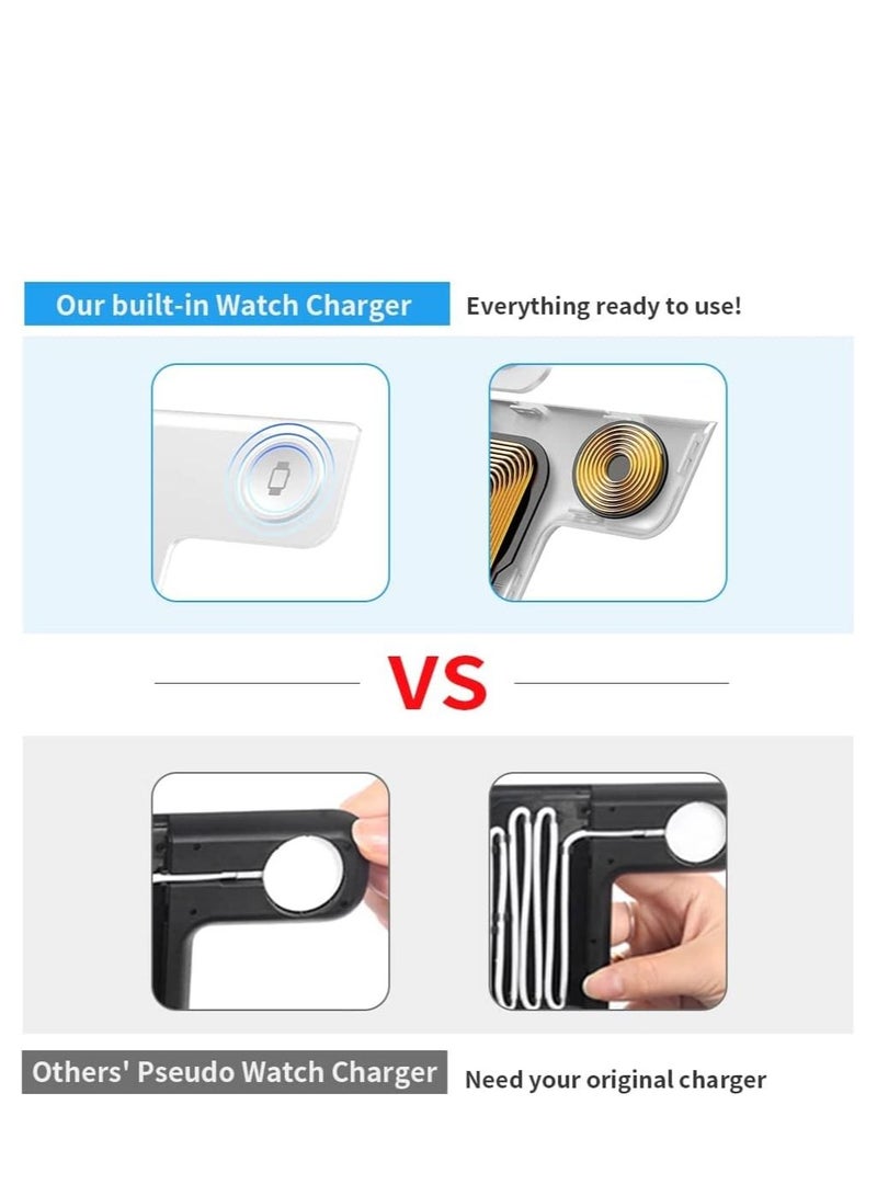 Excefore Wireless Charger 3 in 1 Station Charging Stand Foldable for iPhone/iWatch, iPhone 14, 13, 12, 11 (Pro, Pro Max)/XS/XR/XS/X/8(Plus), iWatch 7/6/SE/5/4/3/2, 3/2/pro  - Image 4