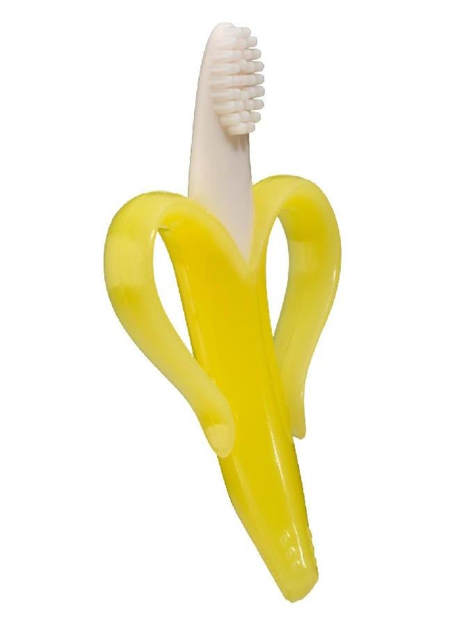 Baby Banana Baby Banana Yellow Banana Infant Toothbrush, Easy to Hold, Made in the USA, Train Infants Babies and Toddlers for Oral Hygiene, Teether Effect for Sore Gums, 4.33" x 0.39" x 7.87"  - Image 2