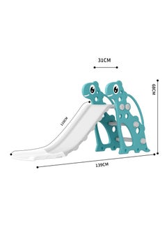 FULL JOY "Children's slide with giraffe design, foldable, with basketball hoop, dimensions 139 × 68 × 31 cm, light green color (Model: FJY-05)."  - Image 5