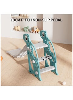 FULL JOY "Children's slide with giraffe design, foldable, with basketball hoop, dimensions 139 × 68 × 31 cm, light green color (Model: FJY-05)."  - Image 3