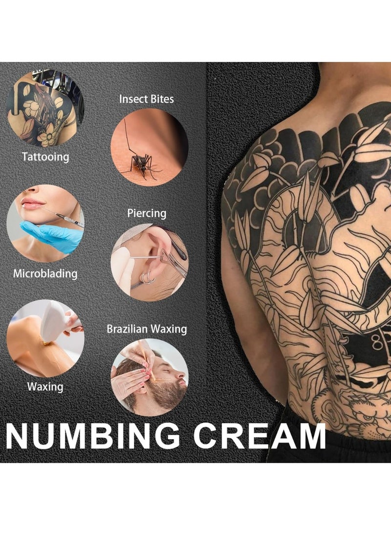 DERMFREE - Lidocaine Tattoo Numbing Cream 8 Hours Maximum Strength Painless Tattoo Numbing Cream for Tattooing Piercing Waxing and Injections Fast Acting Tattoo Numb Cream for Deep Pain Relief Tattoo Cream 20g - Image 1