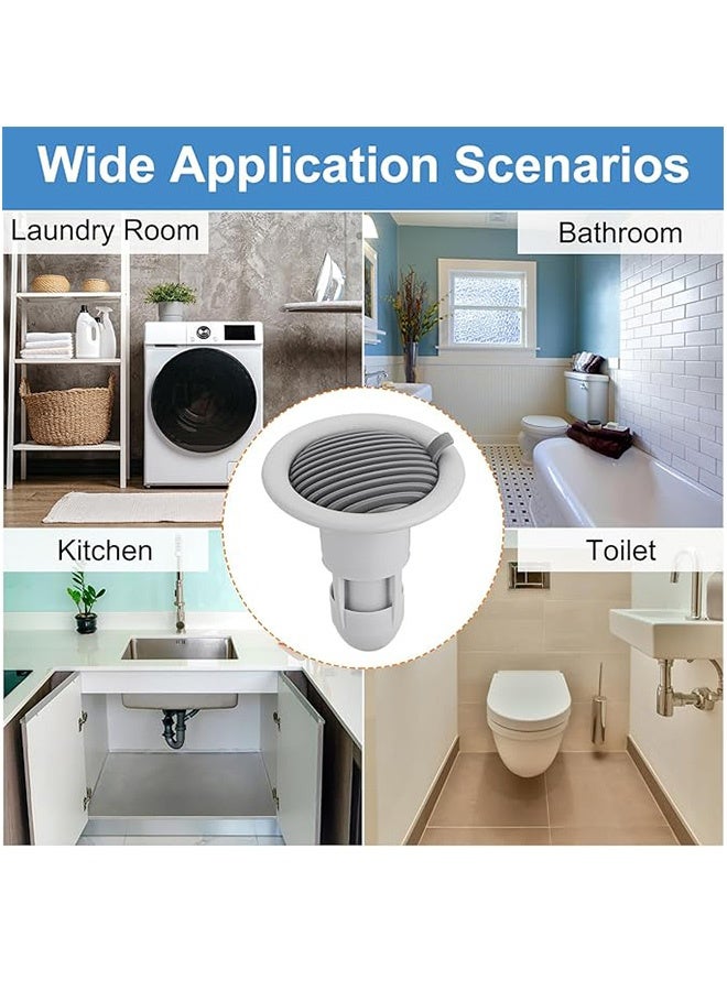 2 أجهزة كمبيوتر شخصية دش أرضية تصريف التدفق العكسي منع، صمام الصرف الصحي مضاد للرائحة النواة إدراج تصريف المكونات الشعر التقاط لمطبخ حمام شرفة (رمادي) - Image 2