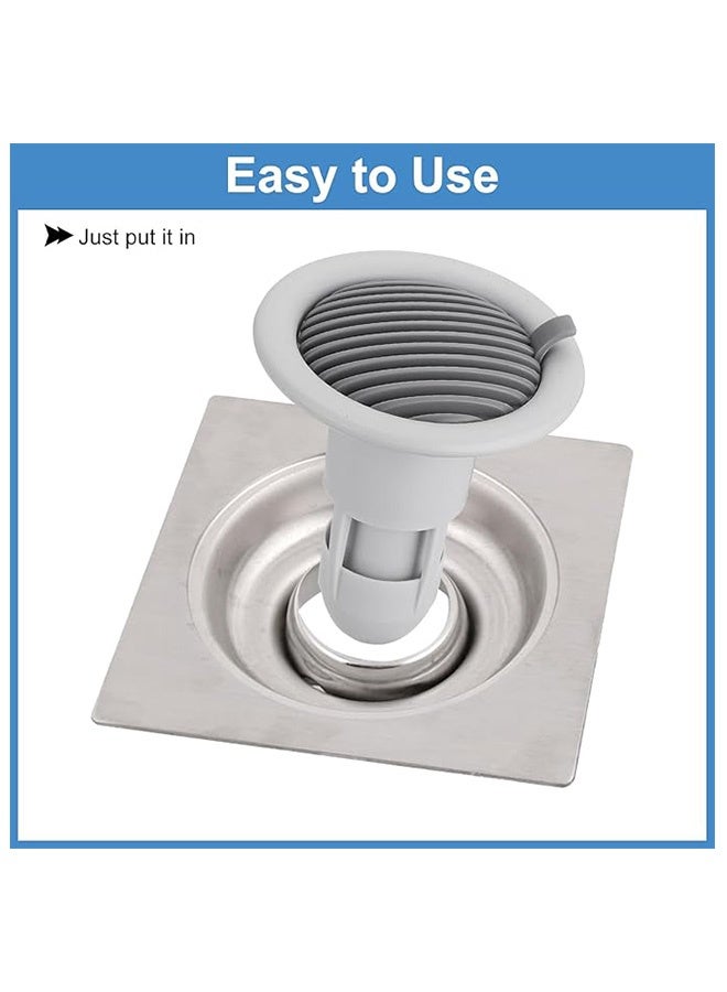 2 أجهزة كمبيوتر شخصية دش أرضية تصريف التدفق العكسي منع، صمام الصرف الصحي مضاد للرائحة النواة إدراج تصريف المكونات الشعر التقاط لمطبخ حمام شرفة (رمادي) - Image 3