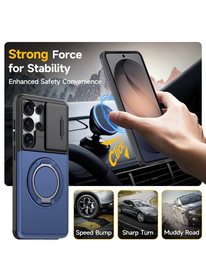 Multifunctional Case for Samsung S23/S24/S25/S26 Ultra with Slide Camera Cover, Magnetic Stand & Card Slot, Shockproof Phone Cover - Image 2