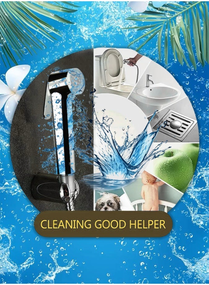 Best Handheld Bidet Spray Shattaf Set | High-Pressure ABS Body with Chrome Finish | Soft Spray | Easy To Use | Anti-Splash | Bathroom Personal Hygiene Kit | High Quality Hand Shower Set - Image 4