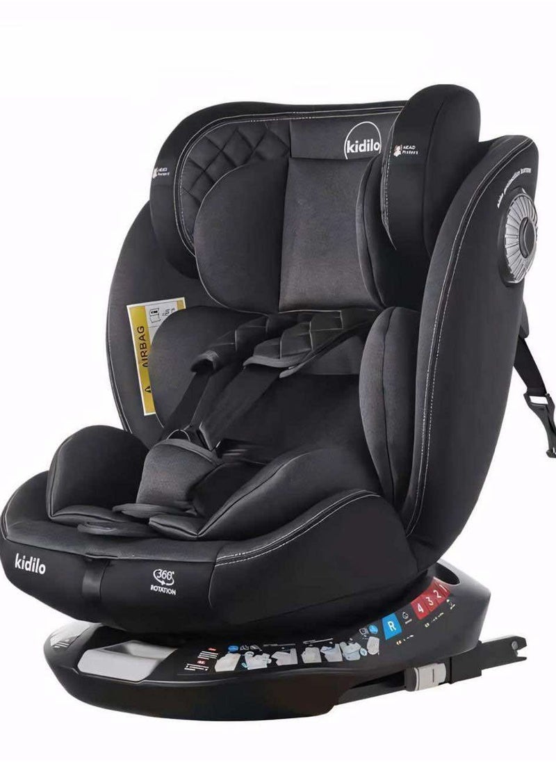 Kidilo Kidilo 360 Rotation Isofix Car Seat (luxury black) 
