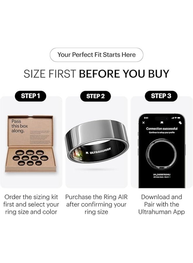 ULTRAHUMAN ULTRAHUMAN Ring AIR - Advanced sleep-tracking wearable, HRV & Temperature Monitoring, Track workout, Spice Silver  - Image 2