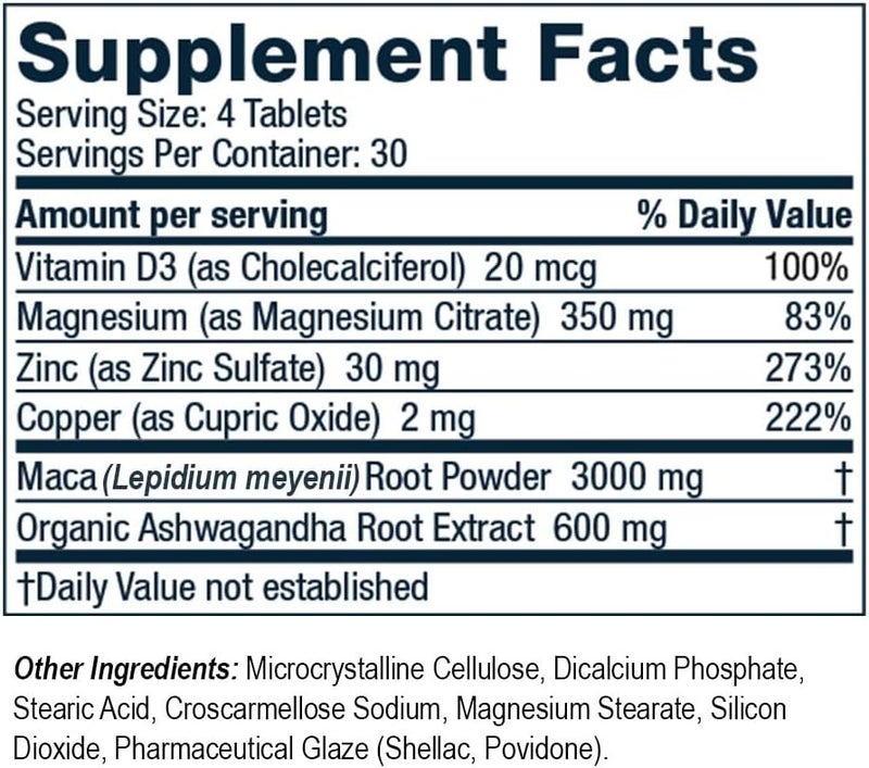 Roman مكمل غذائي يومي لدعم التستوستيرون من رومان مع أشواغاندا والمغنيسيوم 120 قرص - Image 2
