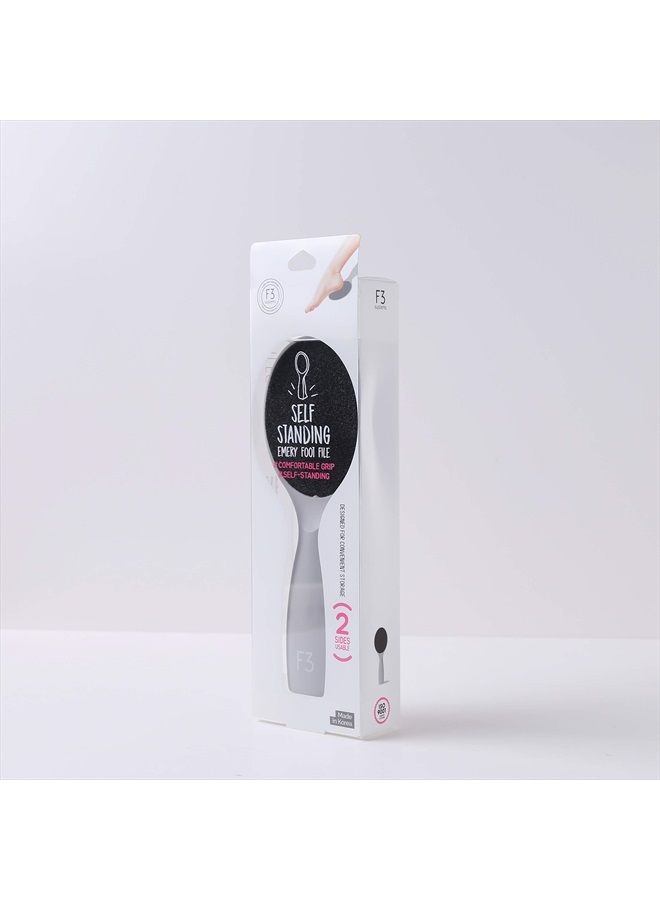 F3 Systems, Self-Standing Emery Foot File, Double-Sided Pedicure Tool, Effective for Cracked Heel, for Wet & Dry Feet, Pedicure, Hygienic Exfoliating, Callus Remover, Foot Scrubber, Professional Care - Image 2