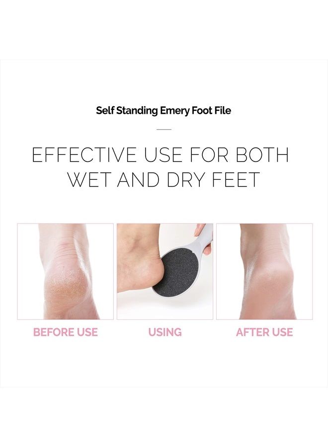 F3 Systems, Self-Standing Emery Foot File, Double-Sided Pedicure Tool, Effective for Cracked Heel, for Wet & Dry Feet, Pedicure, Hygienic Exfoliating, Callus Remover, Foot Scrubber, Professional Care - Image 4