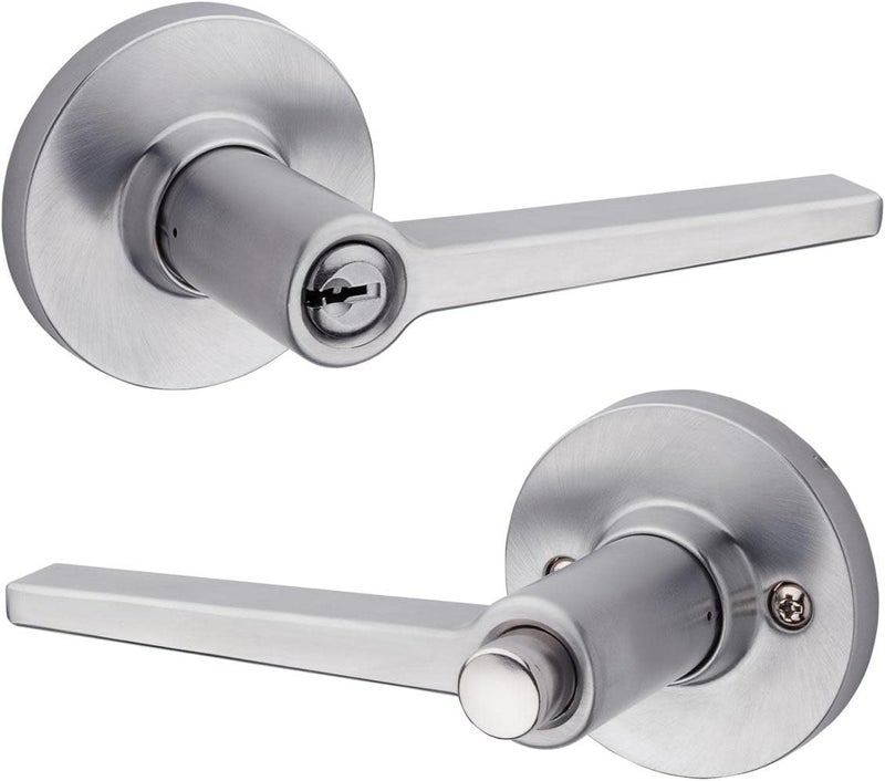 Kwikset Amherst Daylon Lever Round  Keyed  with Pin  Tumbler  Safe Lock  - Image 4
