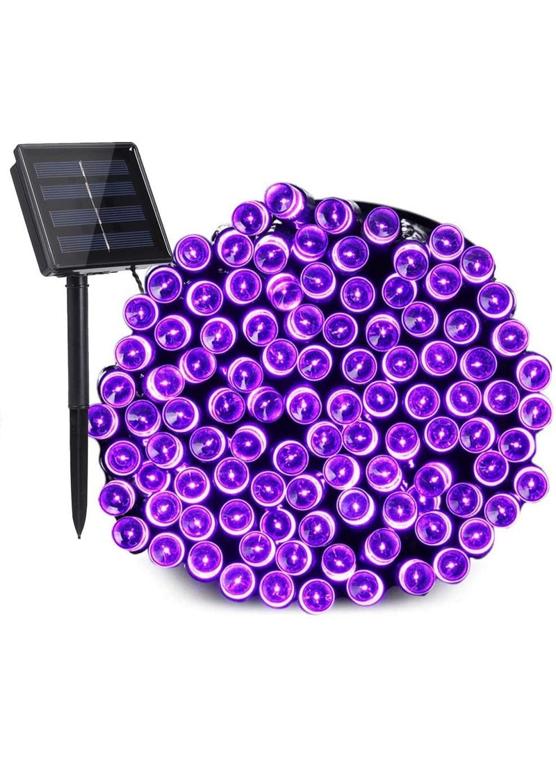 Solar Lights, 22M 200 LED 8 Modes Outdoor String Lights, Waterproof Solar String Light for Xmas Tree, Fence, Holiday, Party, Balcony, Outdoo Xmas Decorations -purple - Image 1