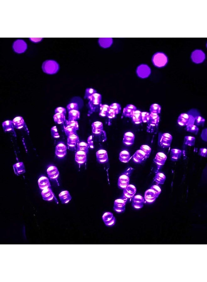 Solar Lights, 22M 200 LED 8 Modes Outdoor String Lights, Waterproof Solar String Light for Xmas Tree, Fence, Holiday, Party, Balcony, Outdoo Xmas Decorations -purple - Image 2