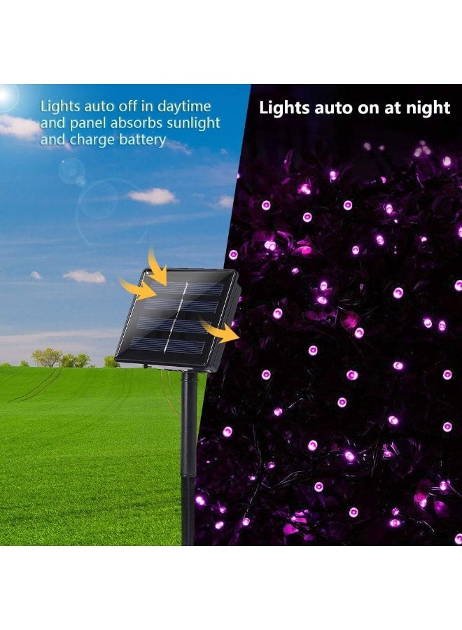 Solar Lights, 22M 200 LED 8 Modes Outdoor String Lights, Waterproof Solar String Light for Xmas Tree, Fence, Holiday, Party, Balcony, Outdoo Xmas Decorations -purple - Image 5