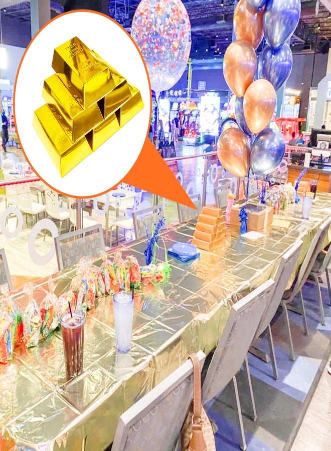 INKNOTE 25 Pcs Gold bar party favor boxes Fake gold bars for Pirate theme party supplies Stage prop Kids gift Bank pretend play (golden) - Image 3