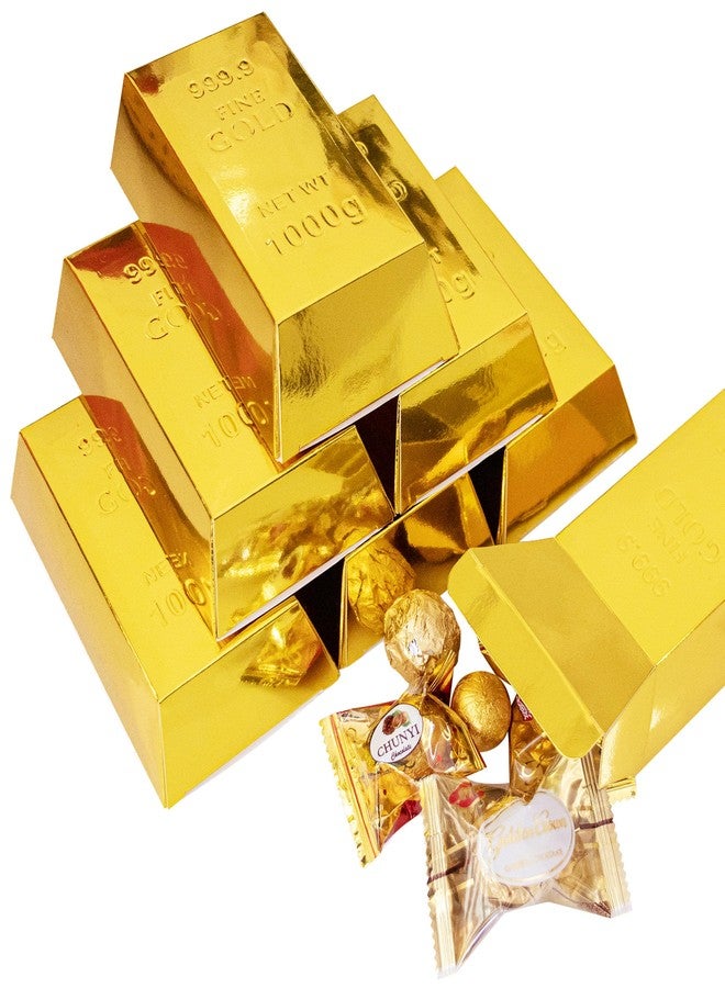 INKNOTE 25 Pcs Gold bar party favor boxes Fake gold bars for Pirate theme party supplies Stage prop Kids gift Bank pretend play (golden) - Image 1