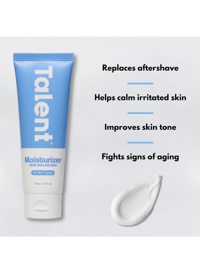 Talent Men's Skin Balancing Moisturizer, Fragrance-Free, Non-Greasy, Lightweight, 2% Niacinamide, Sensitive Skin, All Skin Types, EWG Verified, Vegan and Cruelty-free, 2.5 fl oz - Image 3