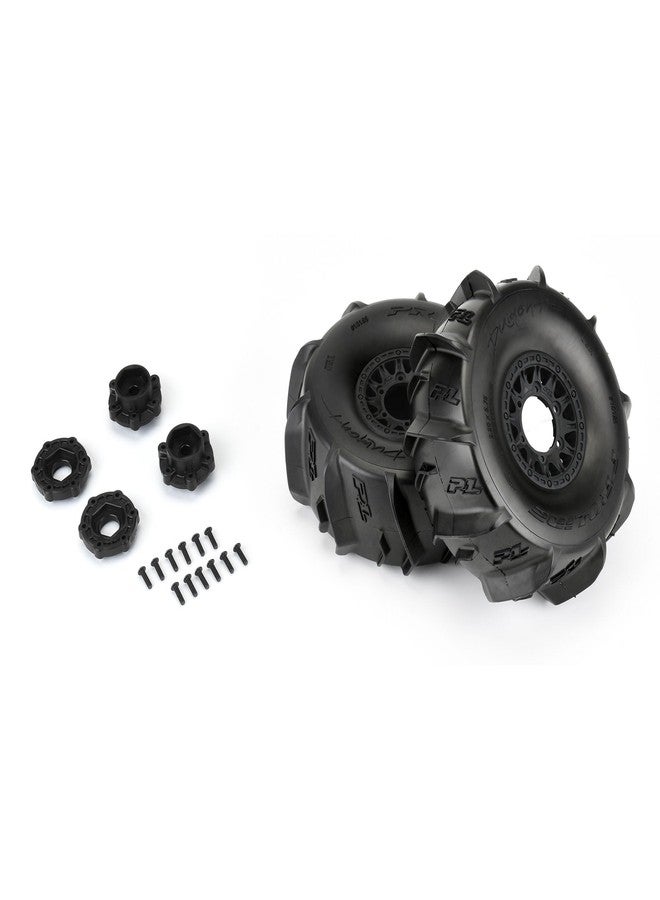 Pro-Line Racing Dumont Sand/Snow Tires Mounted on Raid Black 6x30 Removable 17mm Hex Wheels 2 for Mojave 6S and UDR Front or Rear PRO1018911 - Image 3