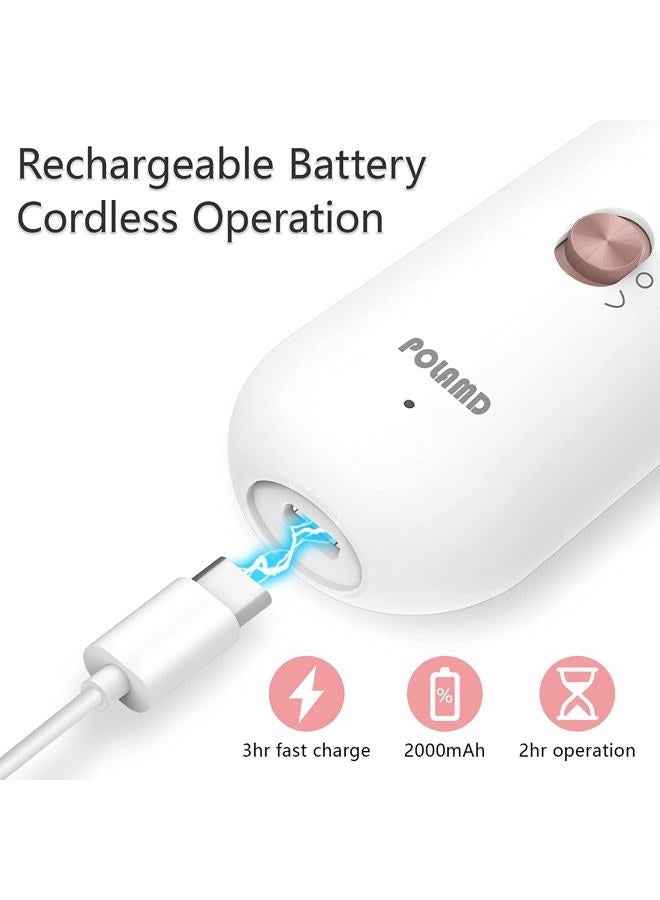 POLAMD Professional Manicure Pedicure Kit, Electric Nail File Set, Cordless Electric Nail Drill Machine, 5 Speeds Hand Foot Care Tool for Nail Grind Trim Polish(White) - Image 5