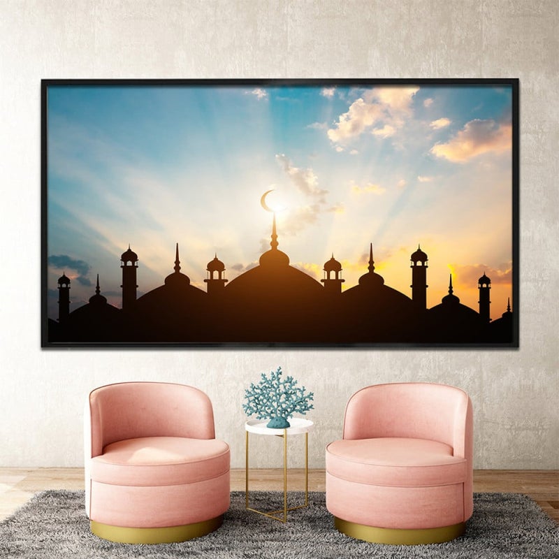 Marktna One canvas painting with an Islamic design and a hollow frame, measuring (70×50) cm. - Image 1