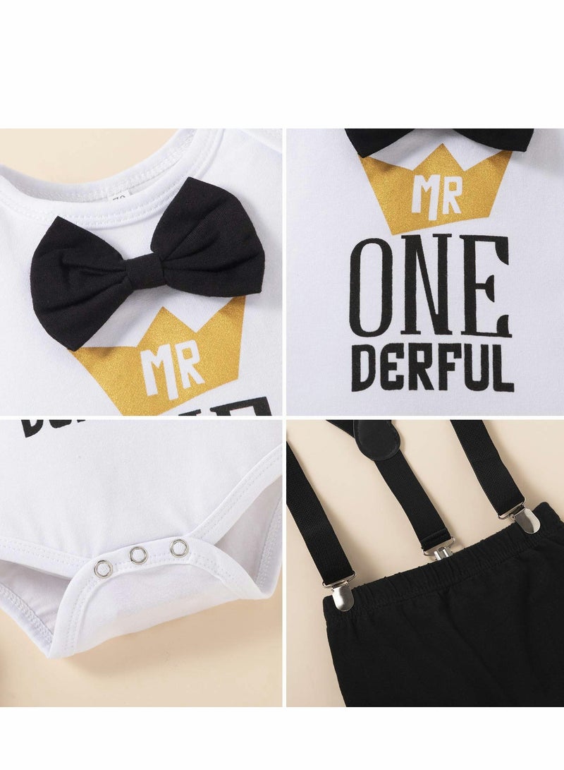 Excefore Baby Boys 1st Birthday Outfit Set 3PCS Short Sleeve for Photo Shoot Size 9-18 Months - 100 - Image 5