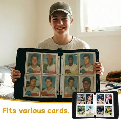 Jaloro Ice Cream Drip Baseball Card Binder Trading Card Binder Portable Collector Cardholder Baseball Album Case for Boys Sports Game Supplies(Ice Cream,White,440 Pocket) - Image 5