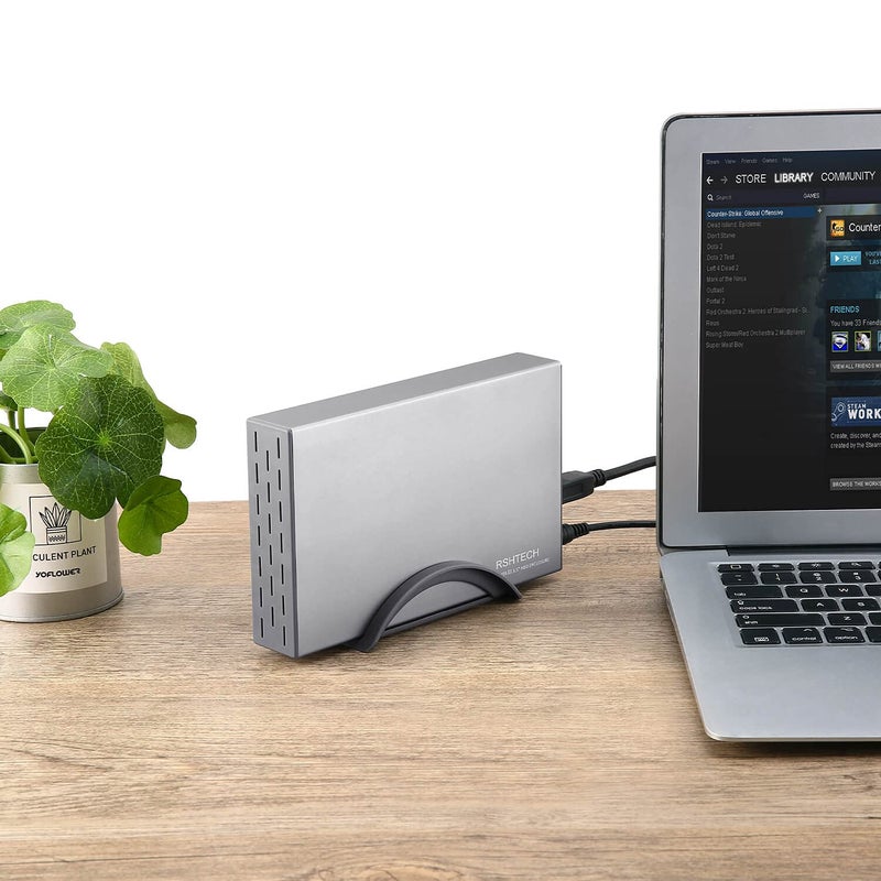 Rshtech Hard Drive Enclosure RSHTECH USB 3.0 to SATA Aluminum External Hard Drive Dock Case for 3.5 inch HDD SSD up to 16TB Drives, Support UASP (RSH-339) - Image 2