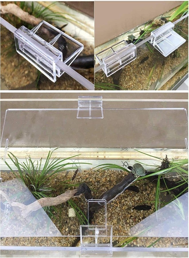 مجموعة مشابك تثبيت غطاء حوض السمك الزجاجي من الأكريليك من VAYINATO®، 6 قطع، مناسبة لأحواض السمك بدون إطار والأحواض الزجاجية ذات الفتحة العلوية، بسماكة 8 مم، من إنتاج Petzlifeworld - Image 2