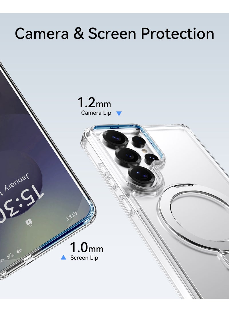 RAPTIC حامل هوائي لحافظة سامسونج جالاكسي S26 ألترا [ماج سيف] غطاء حلقة حامل [اختبار السقوط حتى 13 قدم] درجة عسكرية - شفاف - Image 5