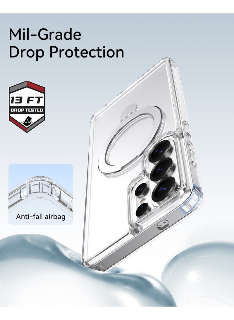 RAPTIC حامل هوائي لحافظة سامسونج جالاكسي S26 ألترا [ماج سيف] غطاء حلقة حامل [اختبار السقوط حتى 13 قدم] درجة عسكرية - شفاف - Image 3