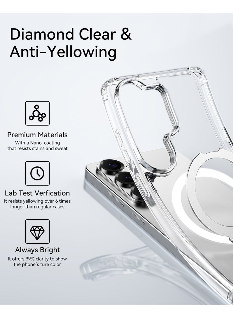 RAPTIC حامل هوائي لحافظة سامسونج جالاكسي S26 ألترا [ماج سيف] غطاء حلقة حامل [اختبار السقوط حتى 13 قدم] درجة عسكرية - شفاف - Image 4