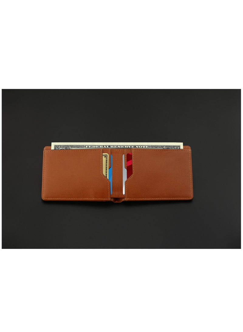 SKENZBI Slim  Wallets for Men  Bifold with RFID Protection Minimalist  Tan  - Image 3