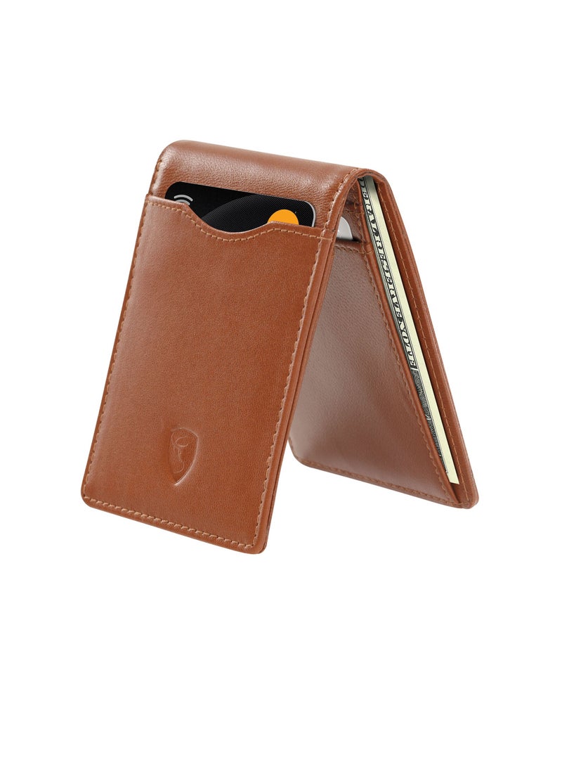 SKENZBI Slim  Wallets for Men  Bifold with RFID Protection Minimalist  Tan  - Image 1