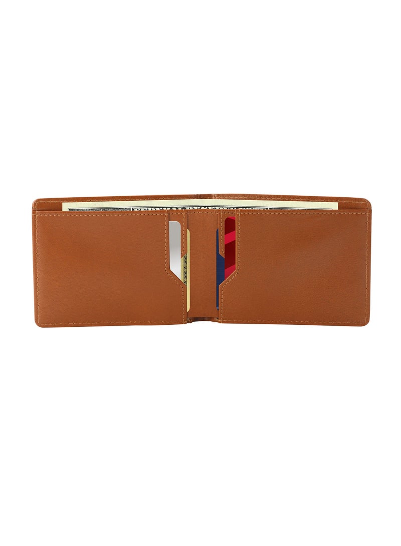 SKENZBI Slim  Wallets for Men  Bifold with RFID Protection Minimalist  Tan  - Image 2