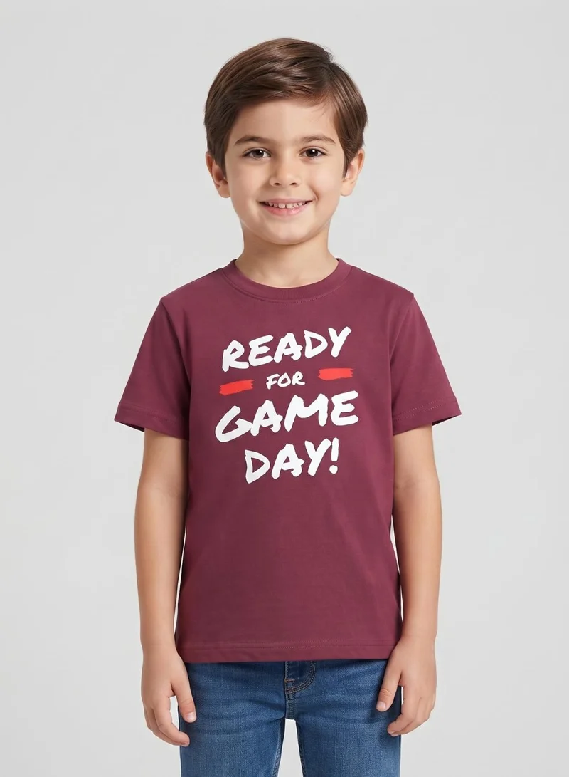 babyqlo Maroon Ready For Game Day Kids T-Shirt