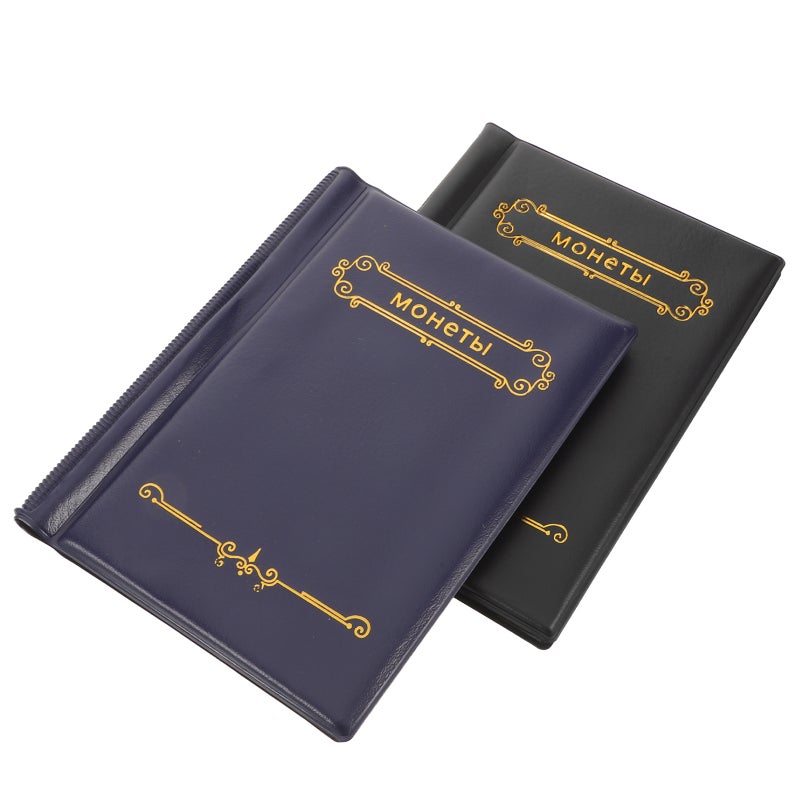2pcs Collection Album: Transparent 120 Pockets Vintage PU Cover 28mm Holder Book Organizer Collecting Book for Collectors - Image 1