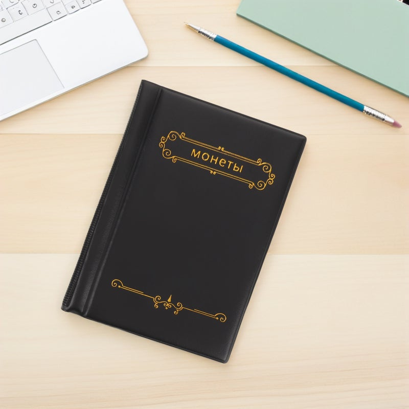 2pcs Collection Album: Transparent 120 Pockets Vintage PU Cover 28mm Holder Book Organizer Collecting Book for Collectors - Image 2