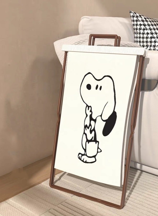 Laundry Bag With Steel Stand White 35x25x55cm - Image 4