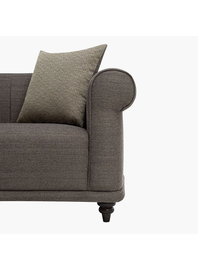 Home Box Oshawa 2-Seater Fabric Sofa with 2 Cushions 86 x 75 x 188 cm Grey - Image 4