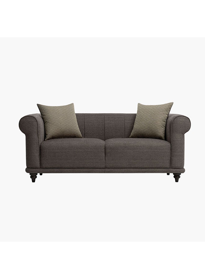 Home Box Oshawa 2-Seater Fabric Sofa with 2 Cushions 86 x 75 x 188 cm Grey - Image 2