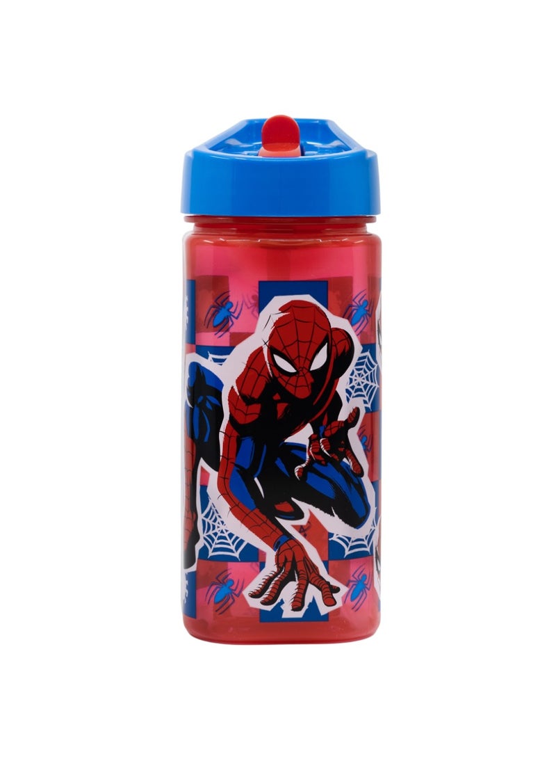 MARVEL SQUARE WATER BOTTLE 510 ML SPIDERMAN ARACHNID GRID - Image 1