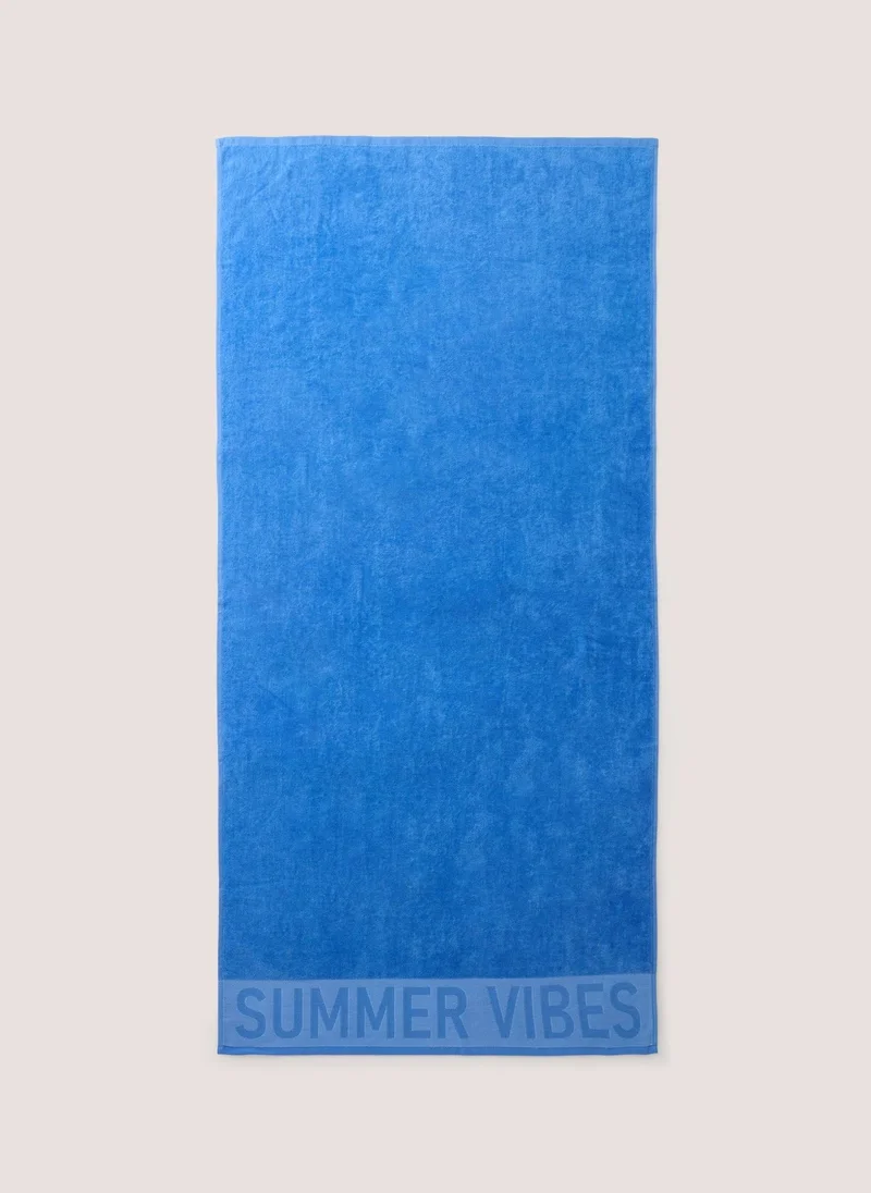 Matalan Slogan Beach Towel Blue