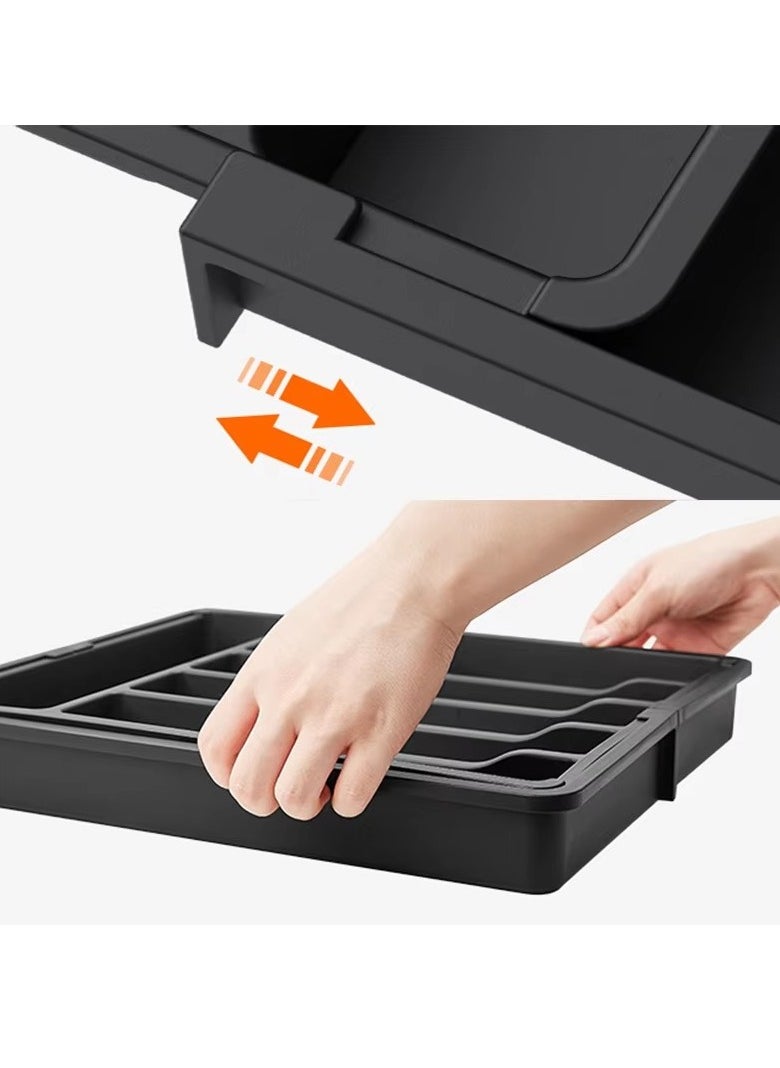 Cozy Nest - Adjustable Cutlery Storage Holder Expandable Tableware & Silverware Organizer BPA-Free Drawer Tray for Utensils Space-Saving with Dividers for Spoons Forks Knives - Image 1