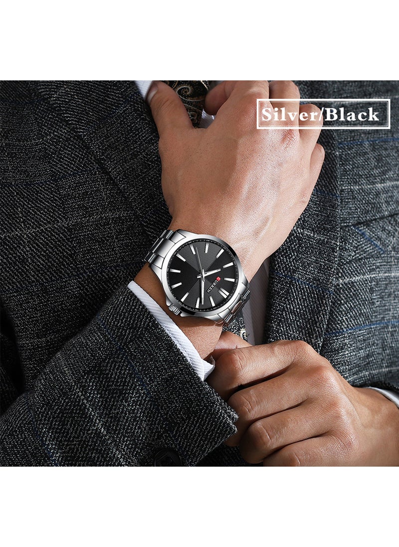 CURREN Men's Alloy Watch - Waterproof Quartz Business Casual Watch with Large Dial & Steel Strap, Valentine's/Business Gift - Image 3