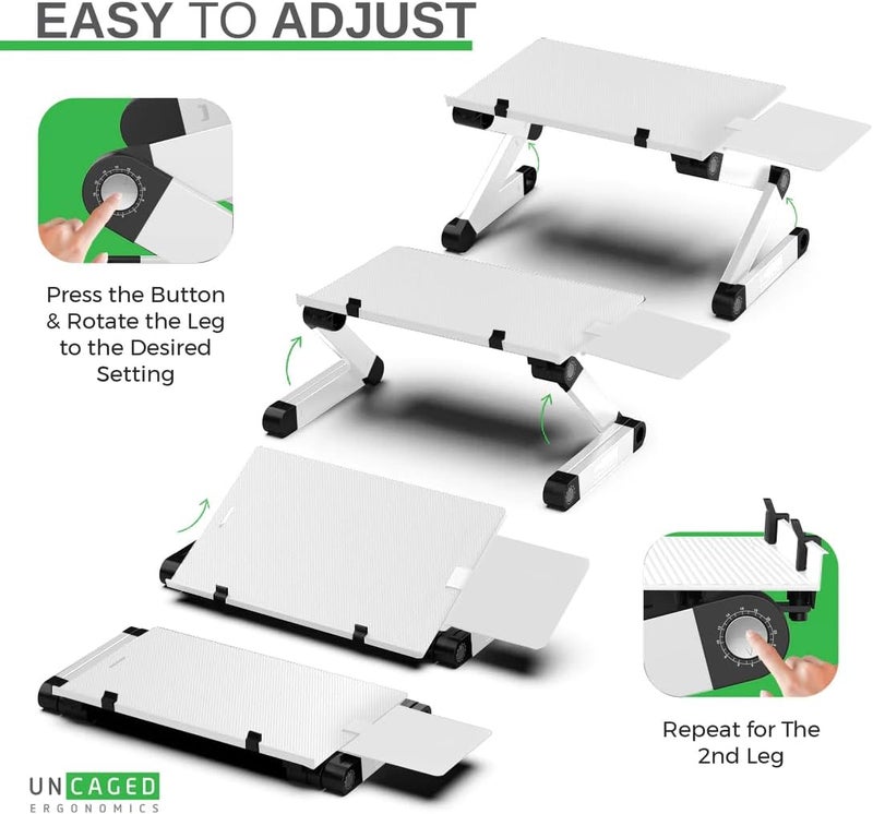 Uncaged Ergonomics Adjustable Keyboard Tray, Silver, Keyboard Tray, Ergonomic, Wrist Support, Portable, Universal, Aluminum - Image 3