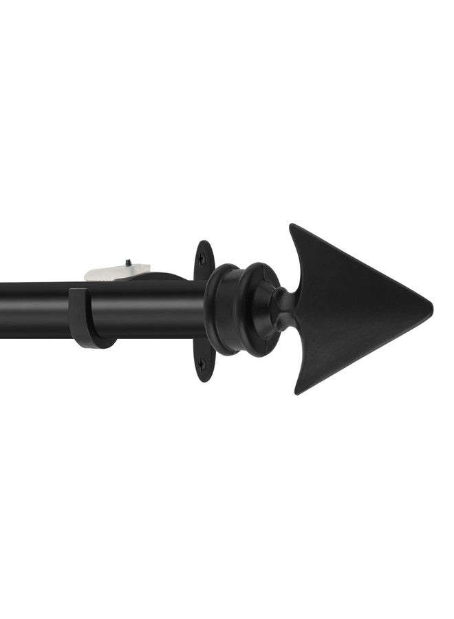 إيسينشيال قضبان ستائر Deco Essential Black Arrow للنوافذ والأبواب، من 36 إلى 66 بوصة، قضبان ستائر طويلة قابلة للتعديل مع زخارف وأقواس مسطحة من Arrow، مقاس 3/4 بوصة - Image 2