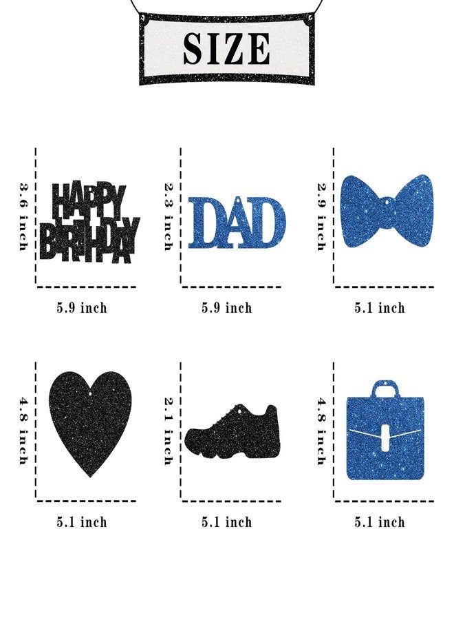 Maicaiffe Happy Birthday Dad Hanging Swirl Decorations - Glitter 18 Pcs Best Dad Ever Party Supplies - Men Birthday Streamers - Father's Day Party Foil Swirls Ceiling Decorations - Image 2